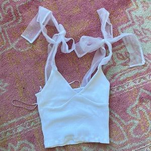 Zara Ribbon Tie Strap Tank Top
